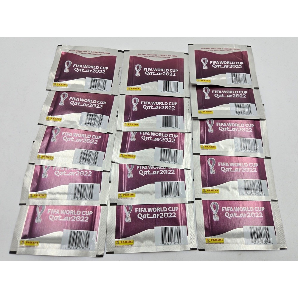 Panini FIFA World Cup Qatar 2022 Sticker Packs Lot of 15 Sealed Packs